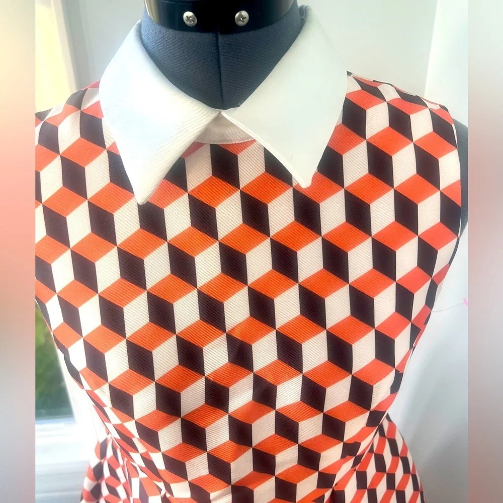 Vintage 60s Sz S Geometric Mod Mini Dress  #Velma  Scooby Doo 60s Housewife